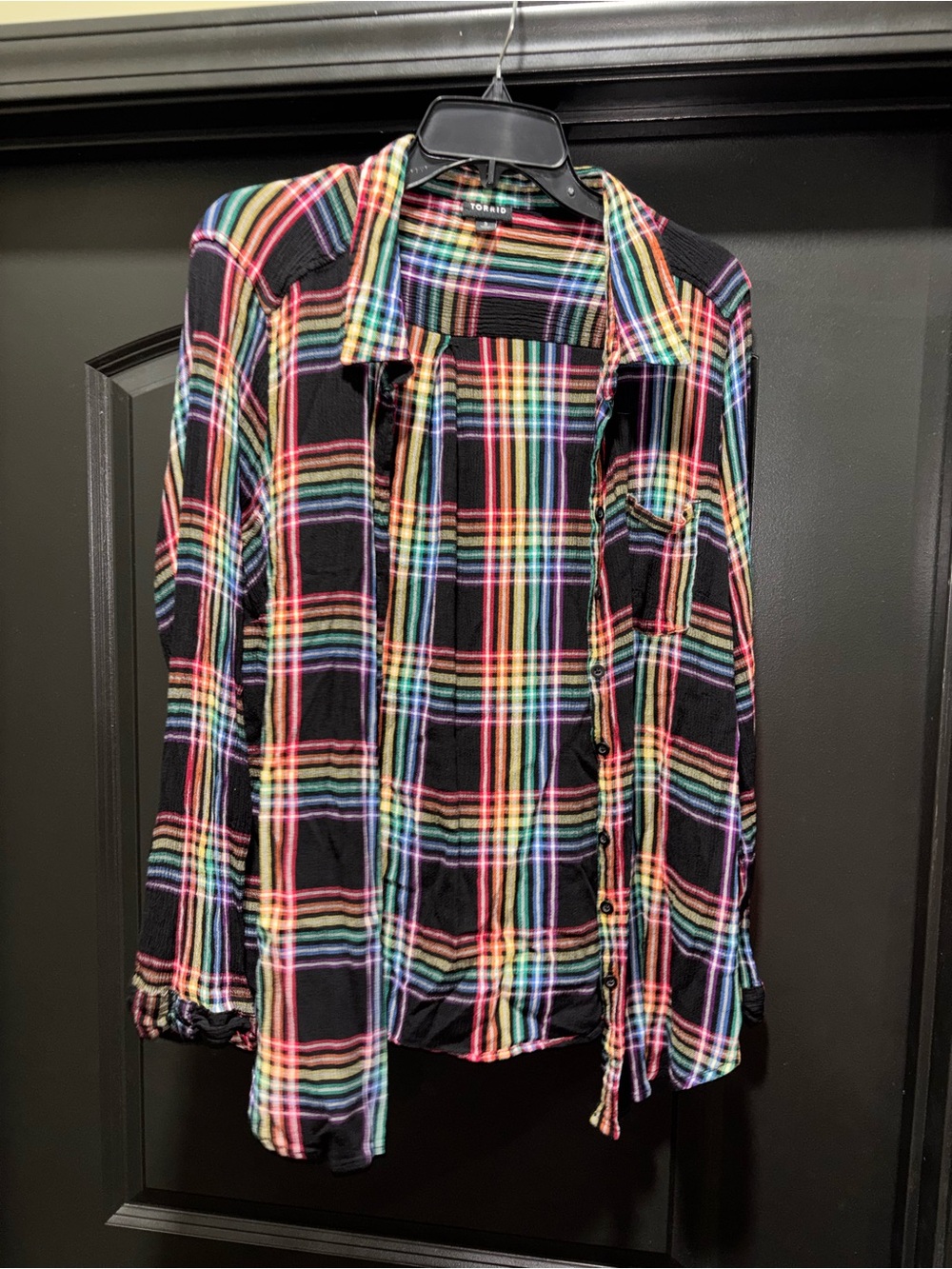 Torrid Multi-Color Plaid Button-Up Shirt